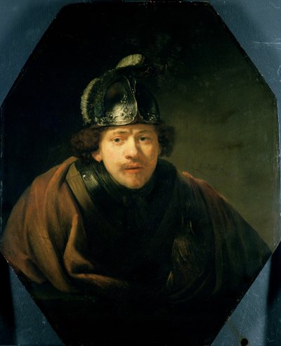 Self Portrait with Helmet by Rembrandt van Rijn